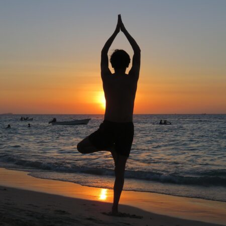 Yoga on a beach